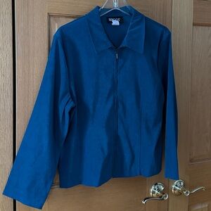 Y2K Teal Blue Zip-Up Jacket